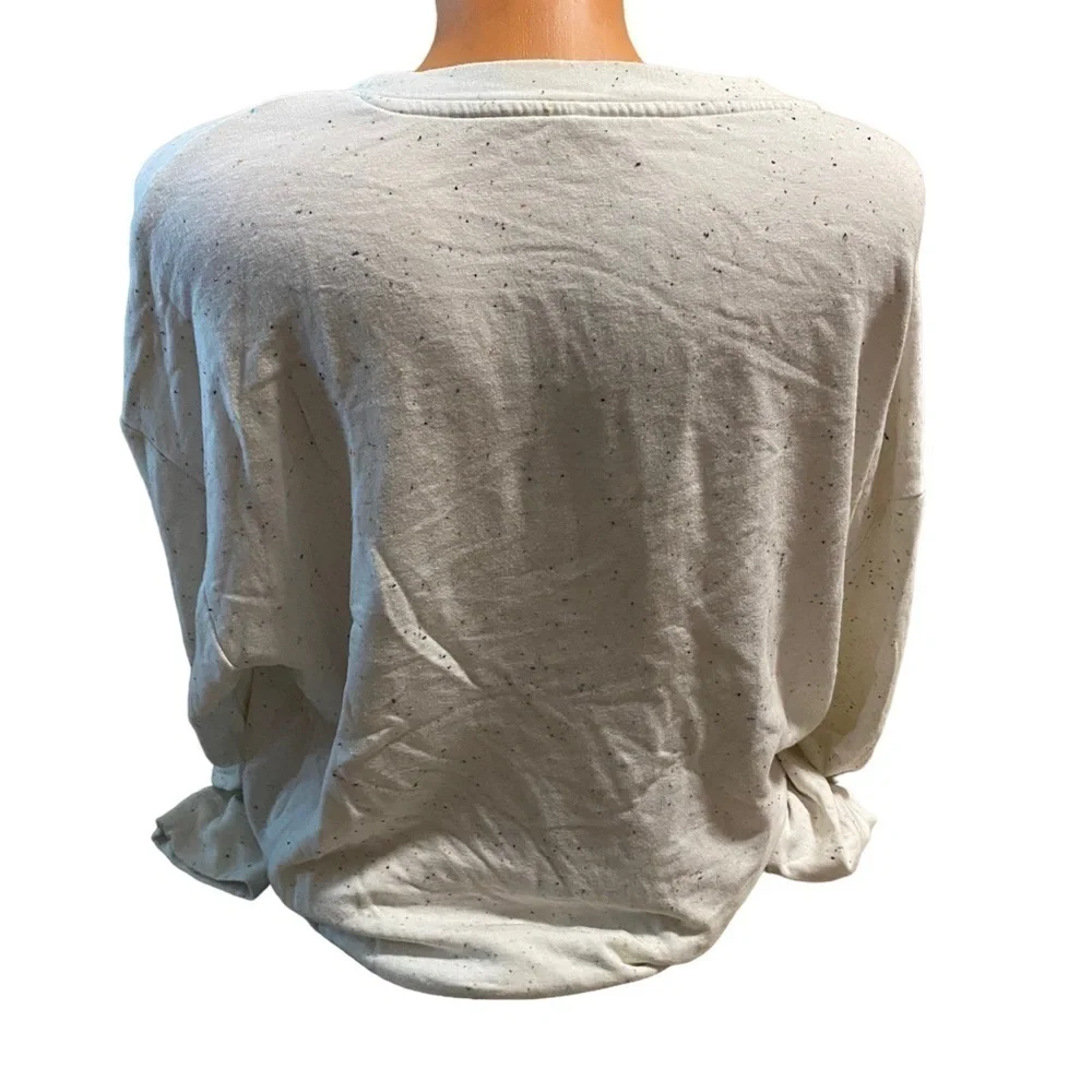 3 Dots Women's Ivory Large Pullover Top Stretch Warm Soft Sprinkles Pattern
